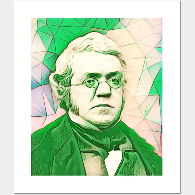 William Makepeace Thackeray Green Portrait | William Makepeace Thackeray Artwork 6 Wall Art by JustLit